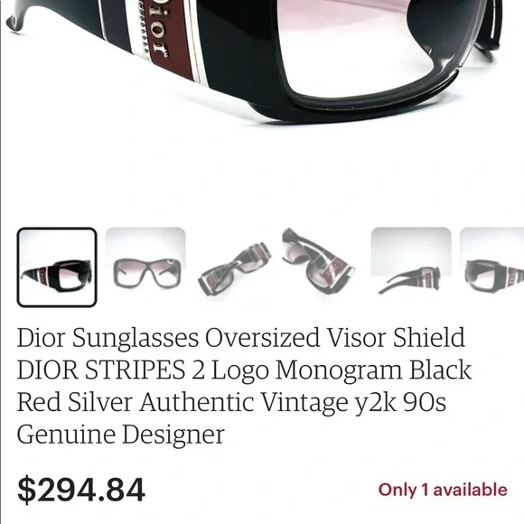 🌸Dior Oversized Sunglasses Visor Shield Logo Monogram🌸 - Picture 10 of 10